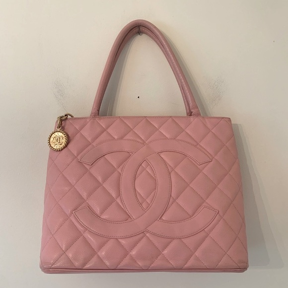 CHANEL Handbags - Chanel Pink Gold Medallion Quilted Shoulder Bag